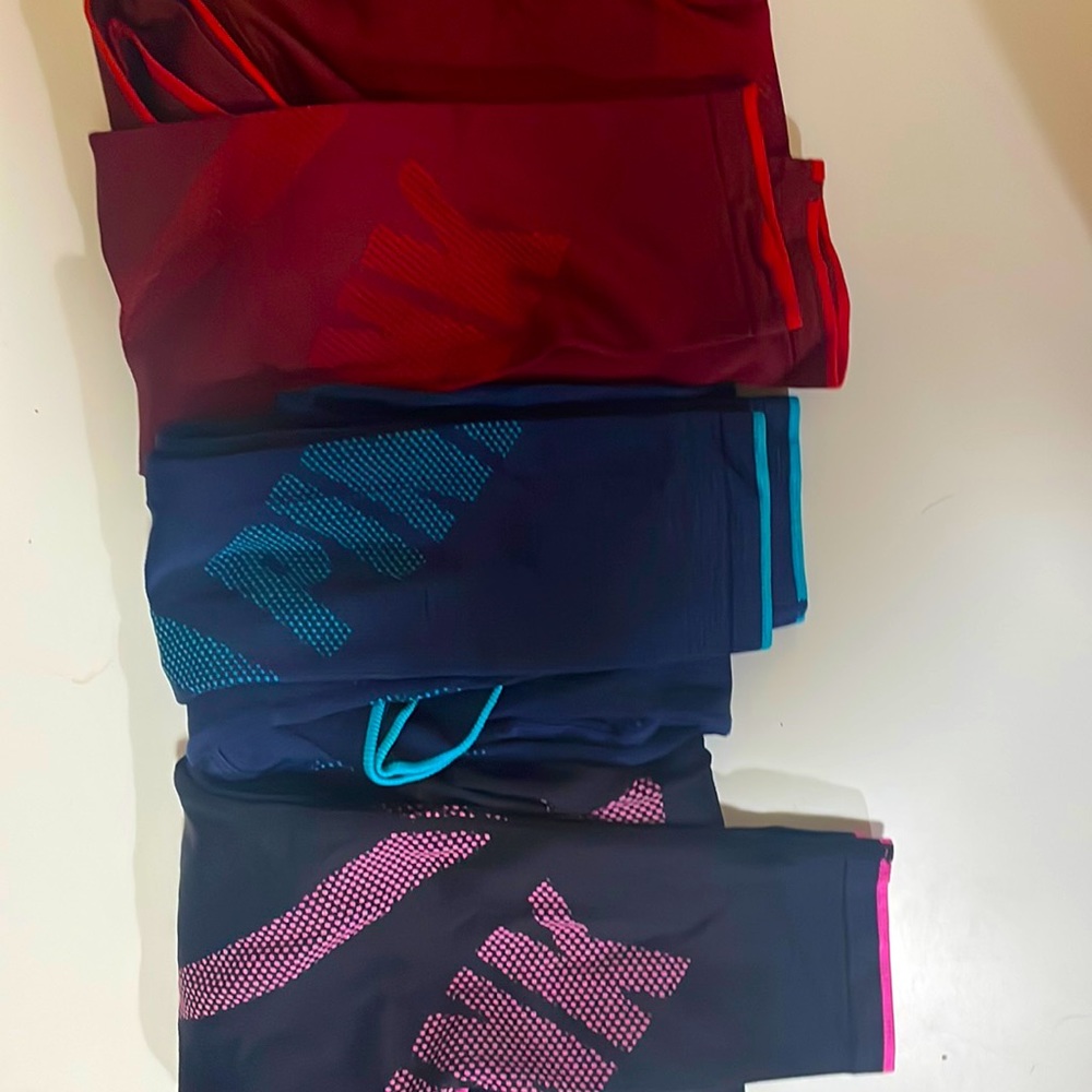 PINK size small active leggings! 3 pairs